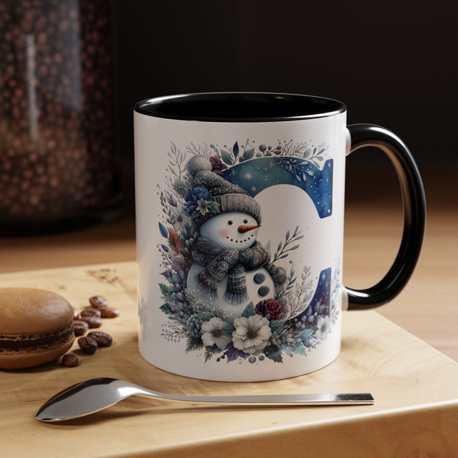 🦌 🎄 Karácsonyi Bögre – C betű | Téli Kollekció