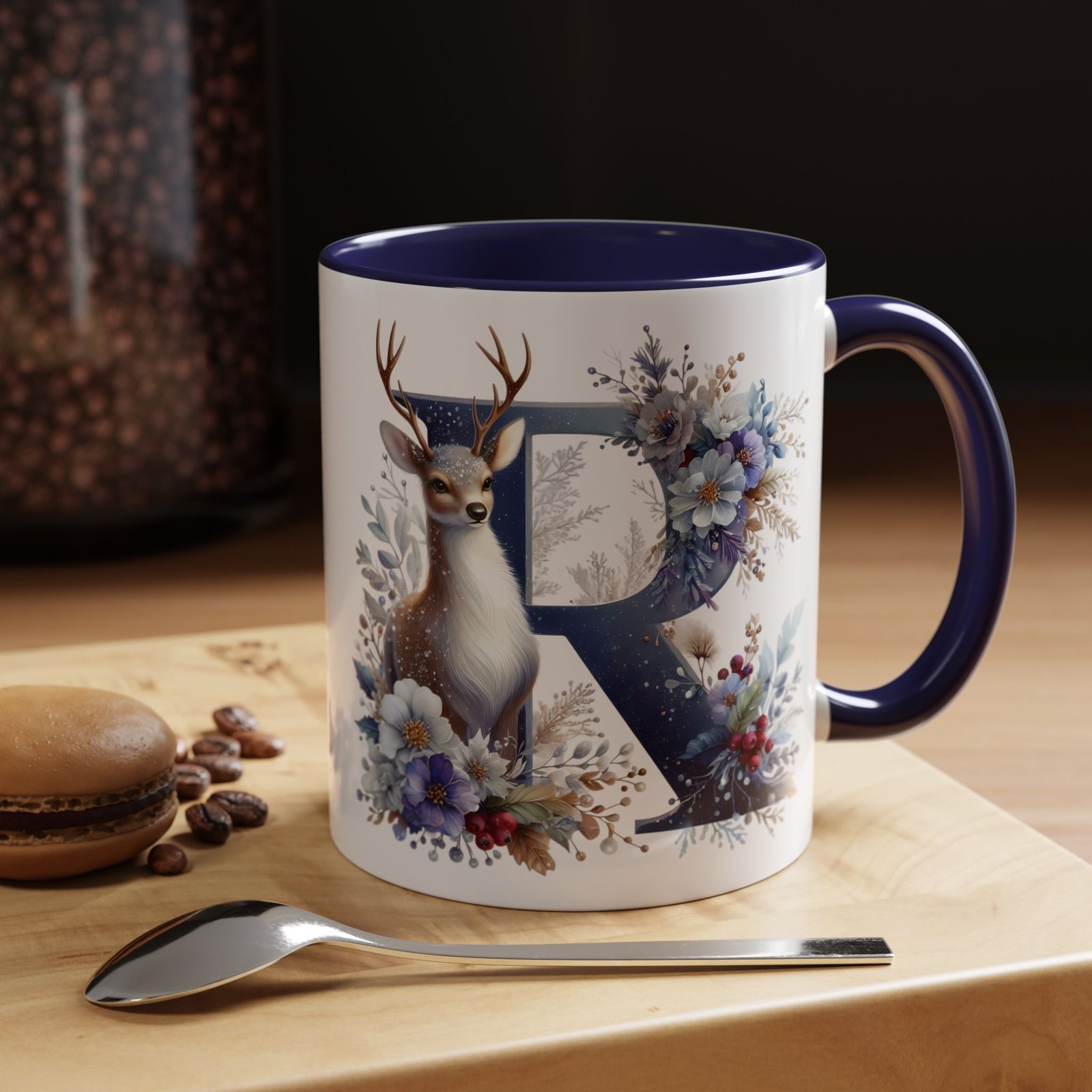 🦌 🎄 Karácsonyi Bögre – R betű | Téli Kollekció - Image 8