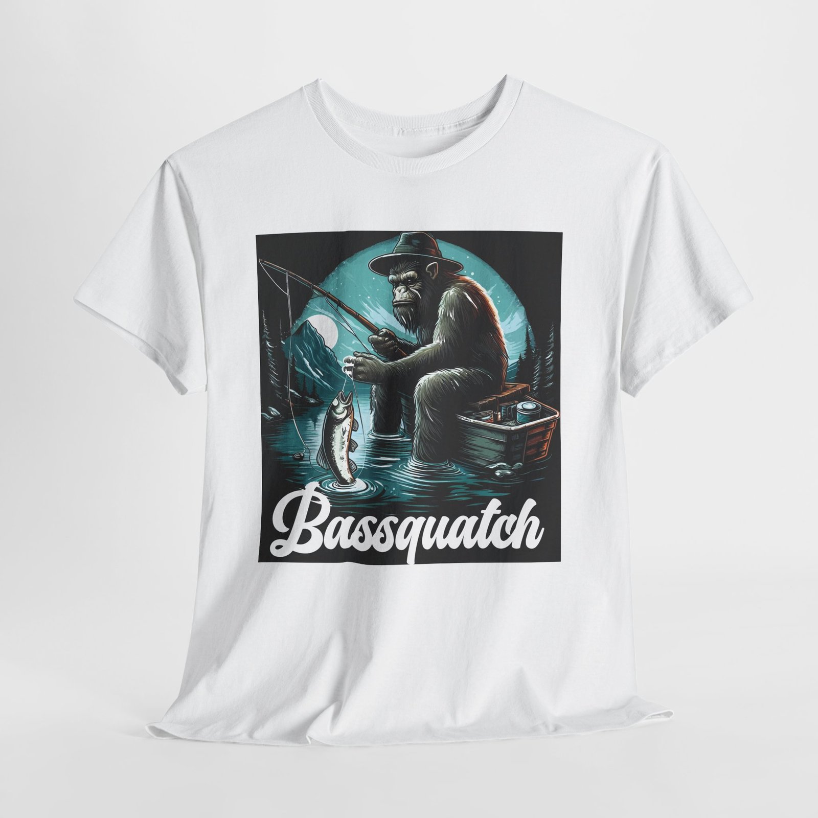 Bassquatch – Gone Fishing Legend Póló - Image 3