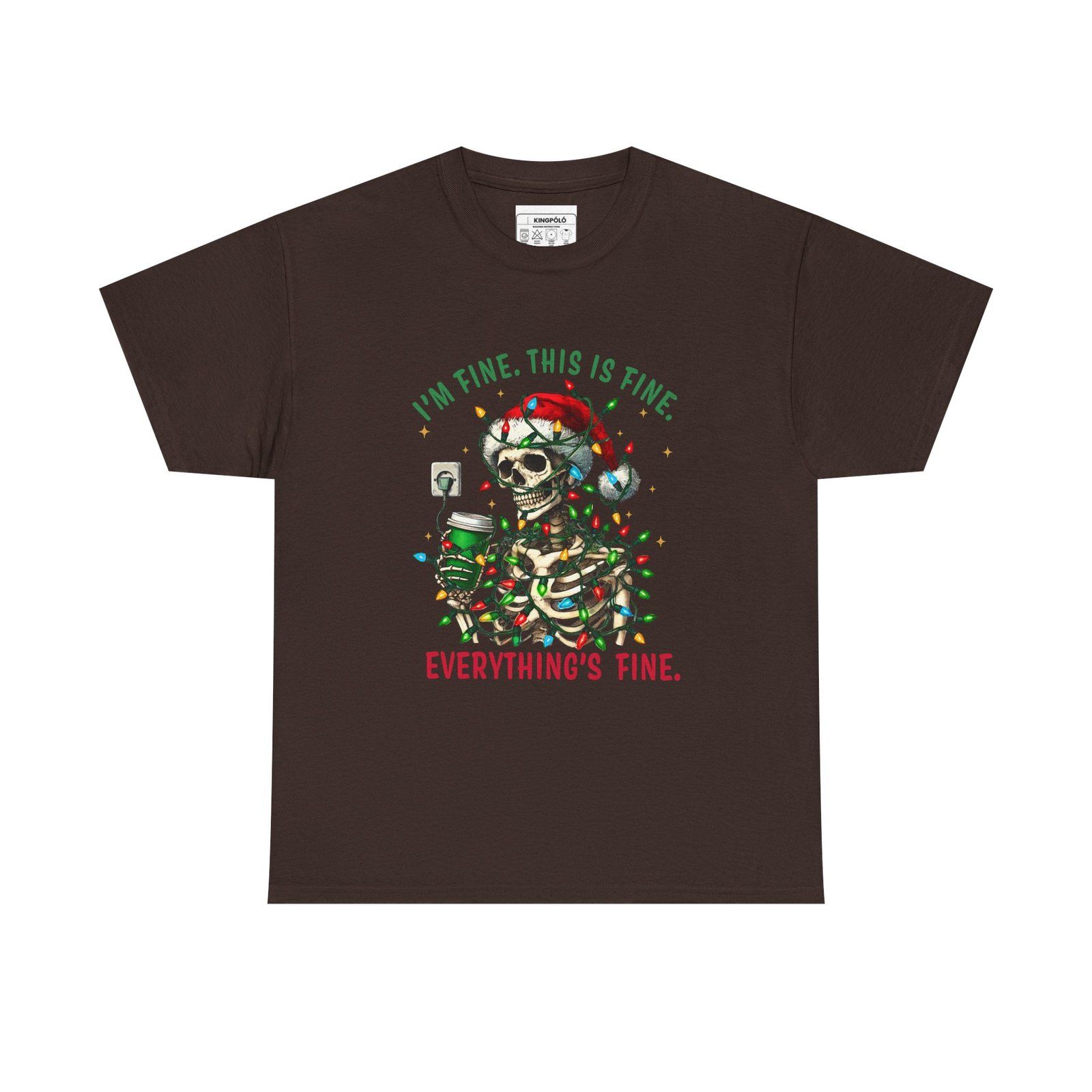 I’m Fine – Christmas Skeleton Tee | Karácsonyi Káosz Póló - Image 5