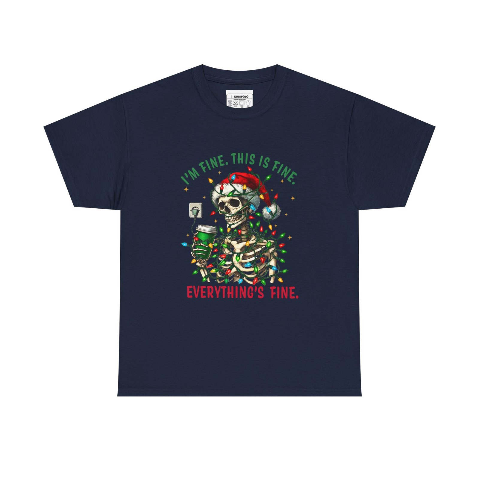 I’m Fine – Christmas Skeleton Tee | Karácsonyi Káosz Póló - Image 9