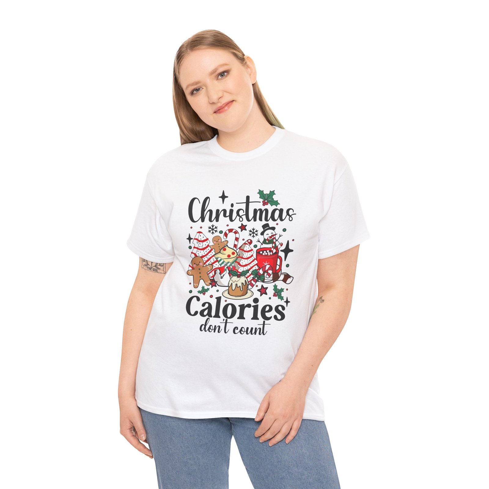 Karácsonyi Póló Unisex – „Calories Don’t Count” - Image 3