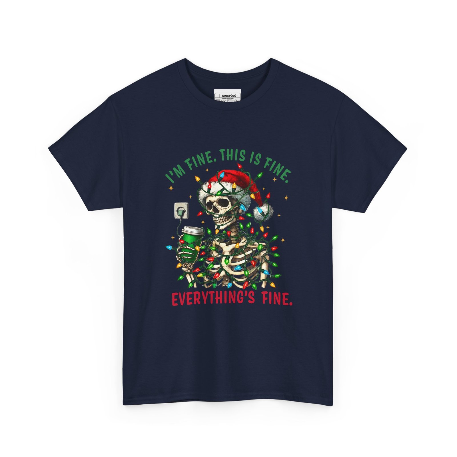 I’m Fine – Christmas Skeleton Tee | Karácsonyi Káosz Póló - Image 11