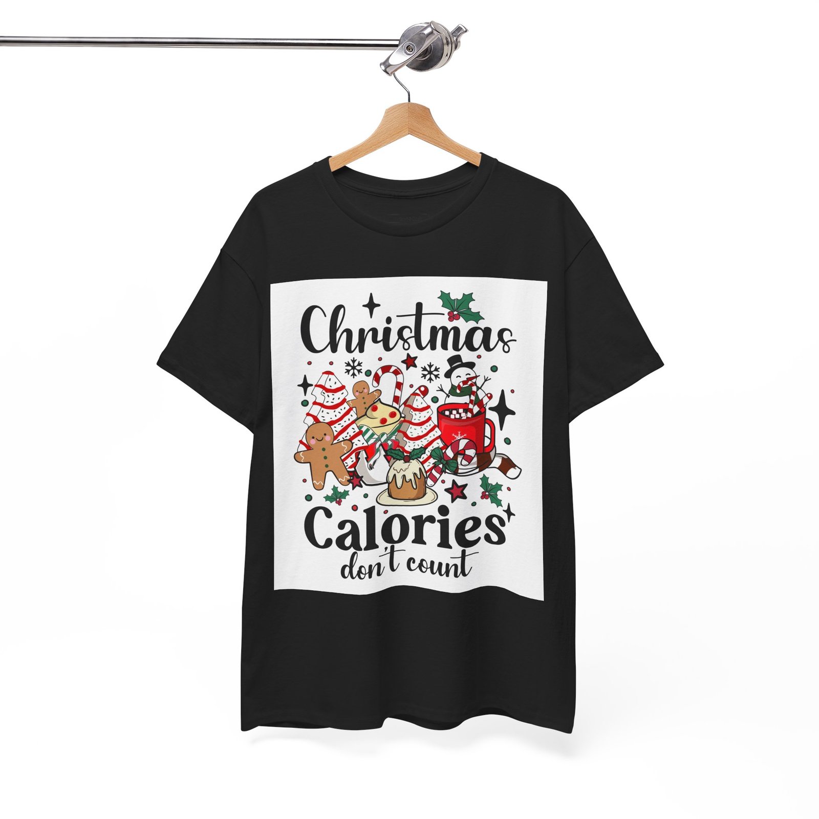 Karácsonyi Póló Unisex – „Calories Don’t Count” - Image 7