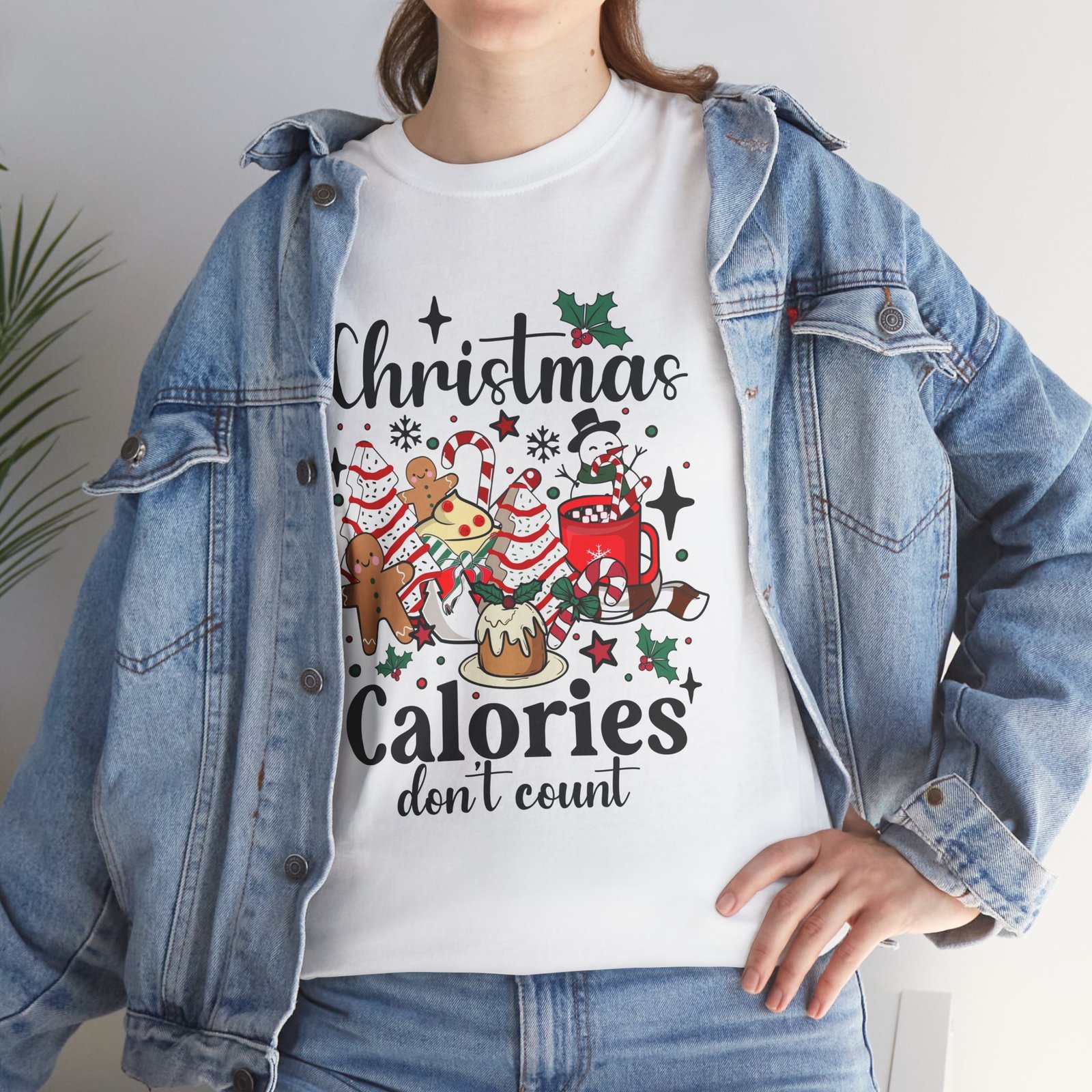 Karácsonyi Póló Unisex – „Calories Don’t Count” - Image 4