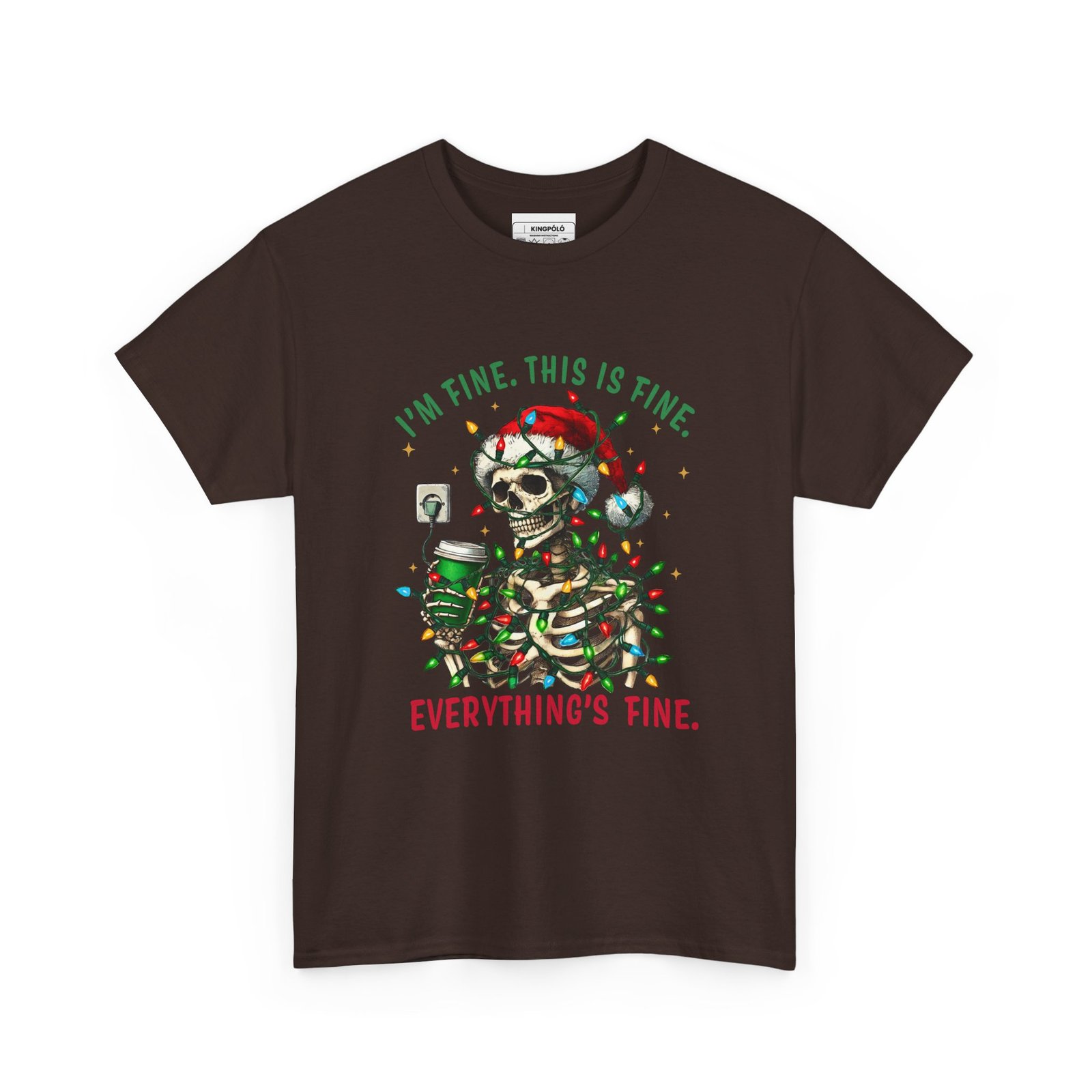 I’m Fine – Christmas Skeleton Tee | Karácsonyi Káosz Póló - Image 7