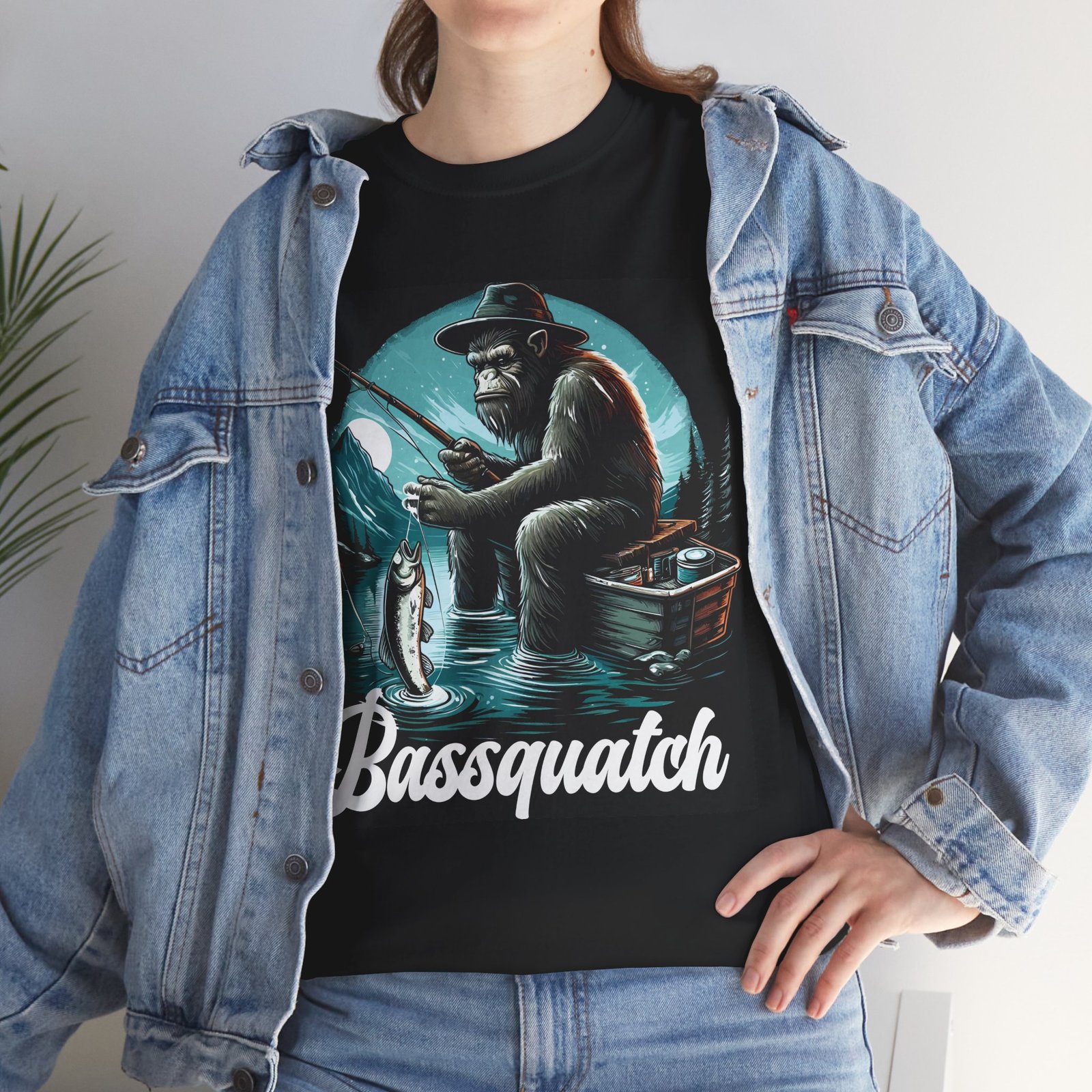 Bassquatch – Gone Fishing Legend Póló - Image 11