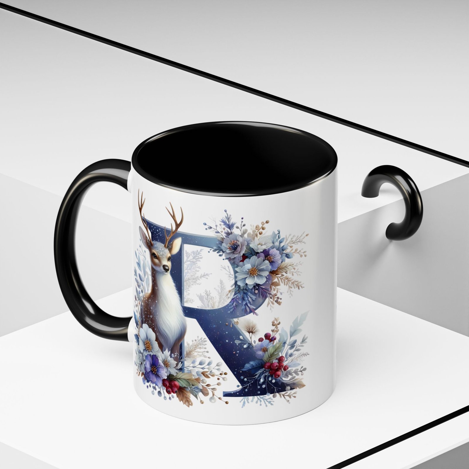 🦌 🎄 Karácsonyi Bögre – R betű | Téli Kollekció - Image 4