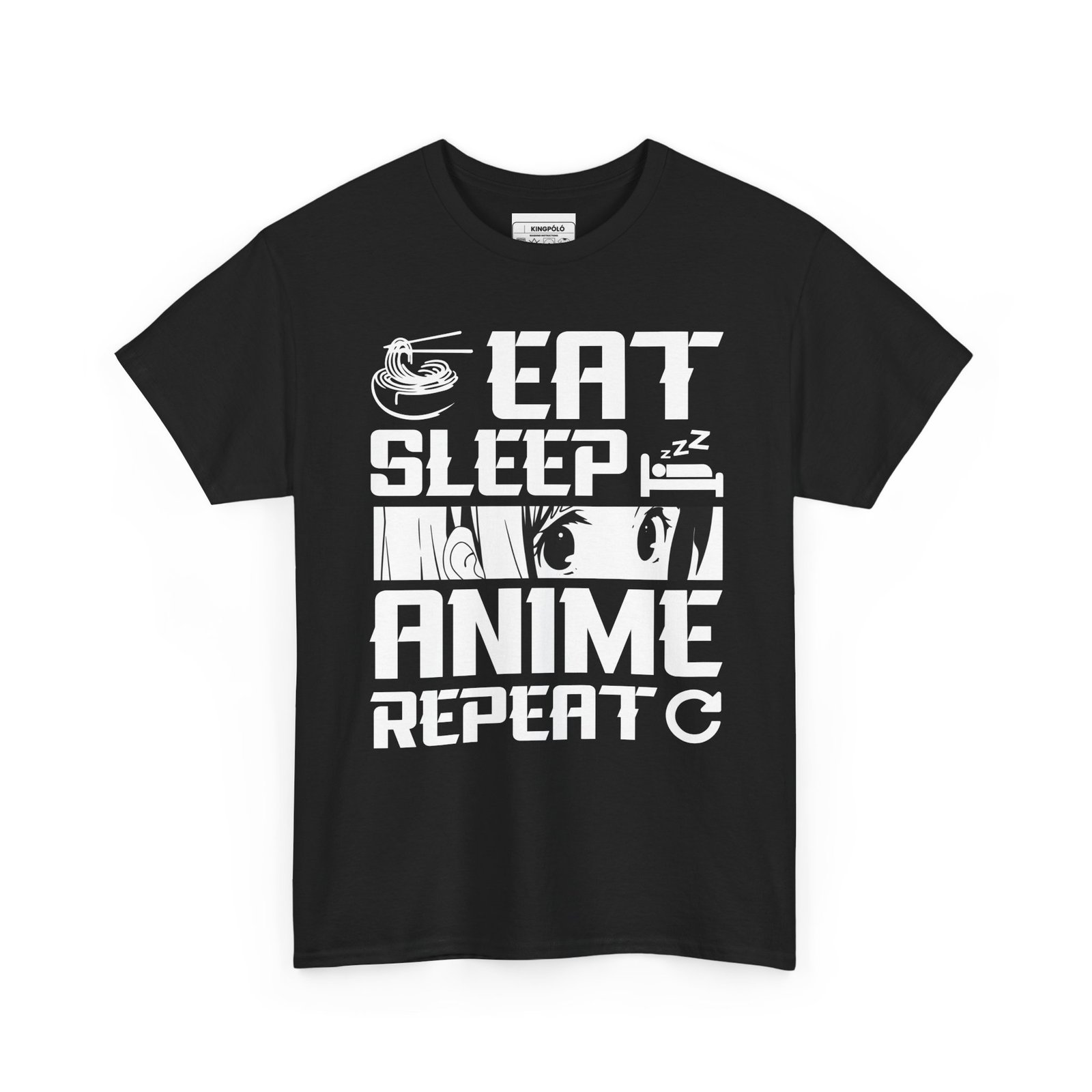 Anime T-Shirt – Eat Sleep Anime Repeat Póló | Otaku Tee by KingPolo - Image 3