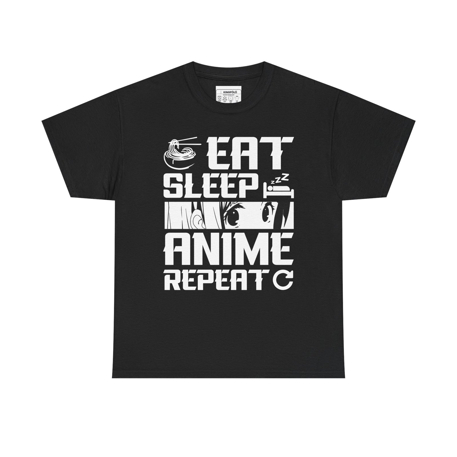 Anime T-Shirt – Eat Sleep Anime Repeat Póló | Otaku Tee by KingPolo - Image 2