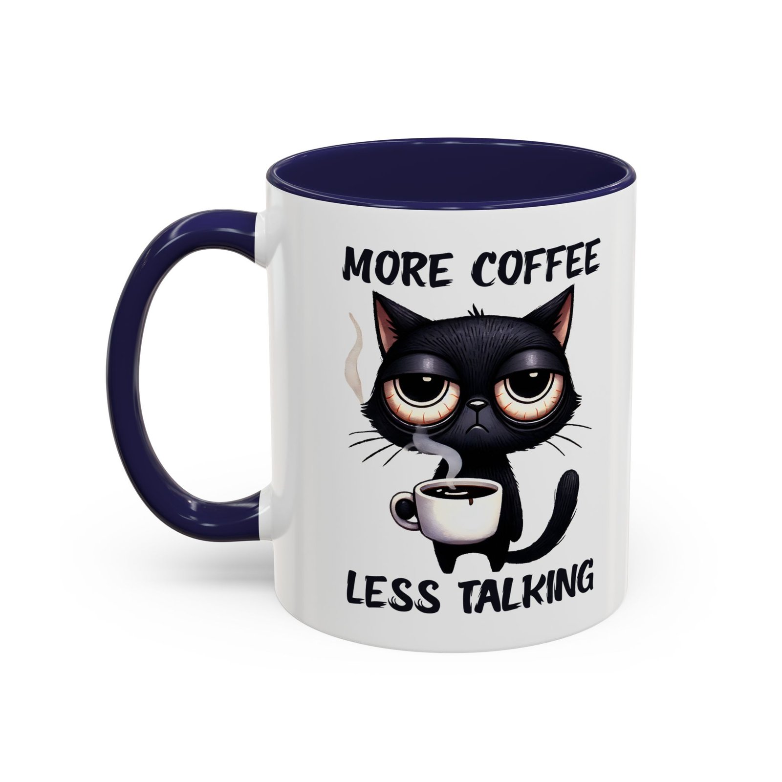 Coffee Mug – “More Coffee Less Talking” Macskás Bögre | Funny Cat Mug - Image 6