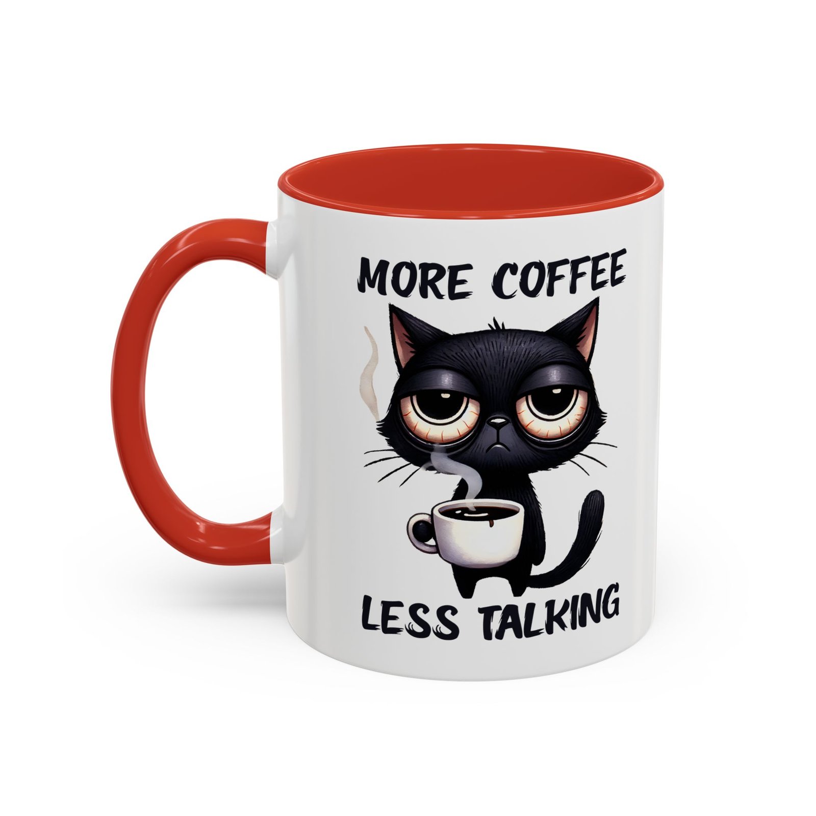 Coffee Mug – “More Coffee Less Talking” Macskás Bögre | Funny Cat Mug - Image 10