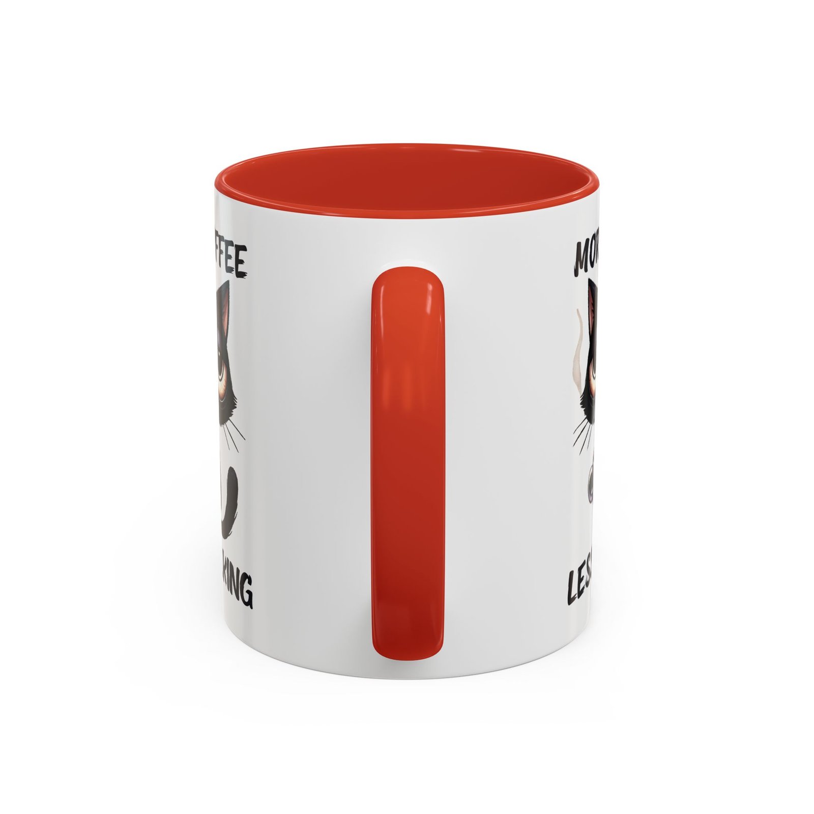 Coffee Mug – “More Coffee Less Talking” Macskás Bögre | Funny Cat Mug - Image 9