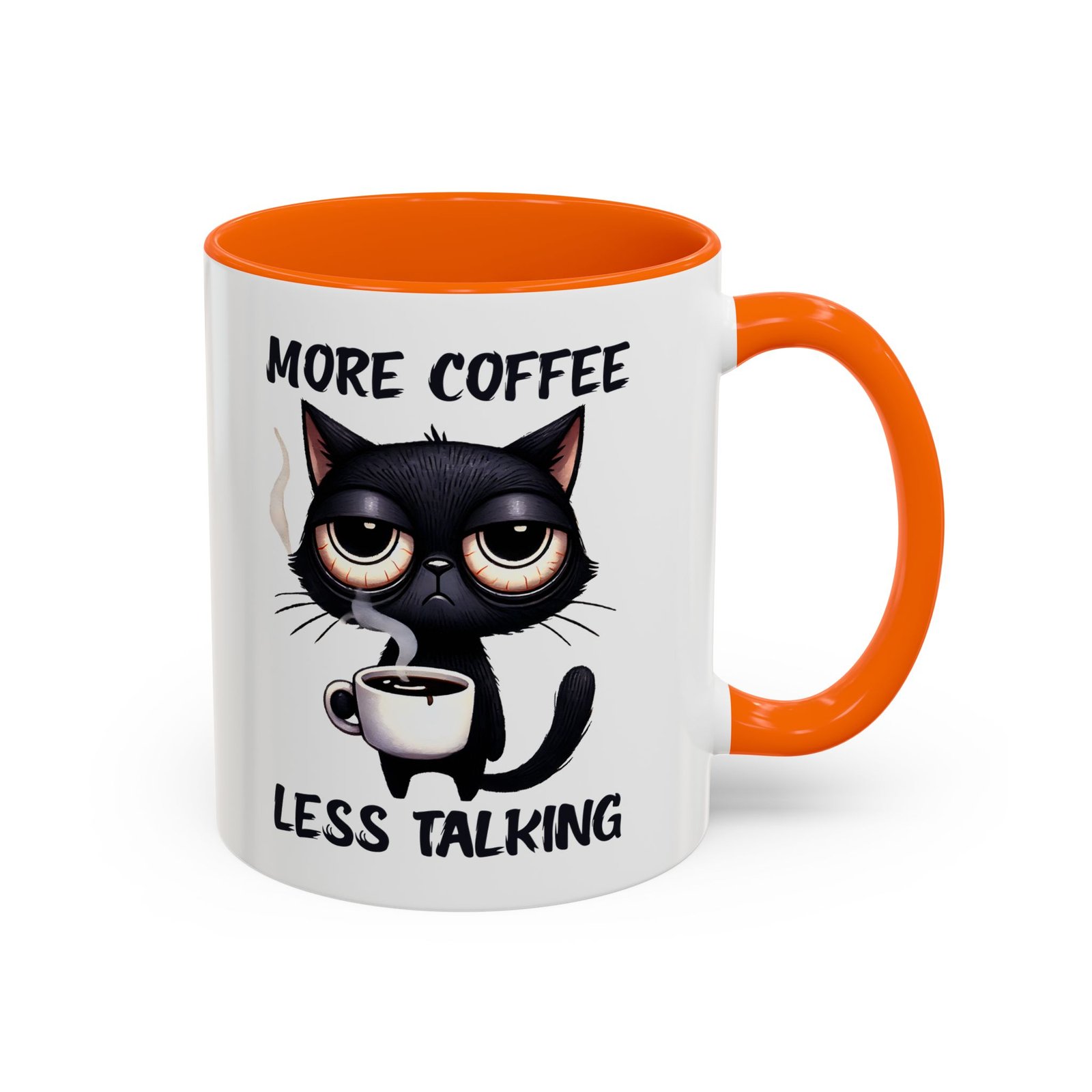 Coffee Mug – “More Coffee Less Talking” Macskás Bögre | Funny Cat Mug - Image 12