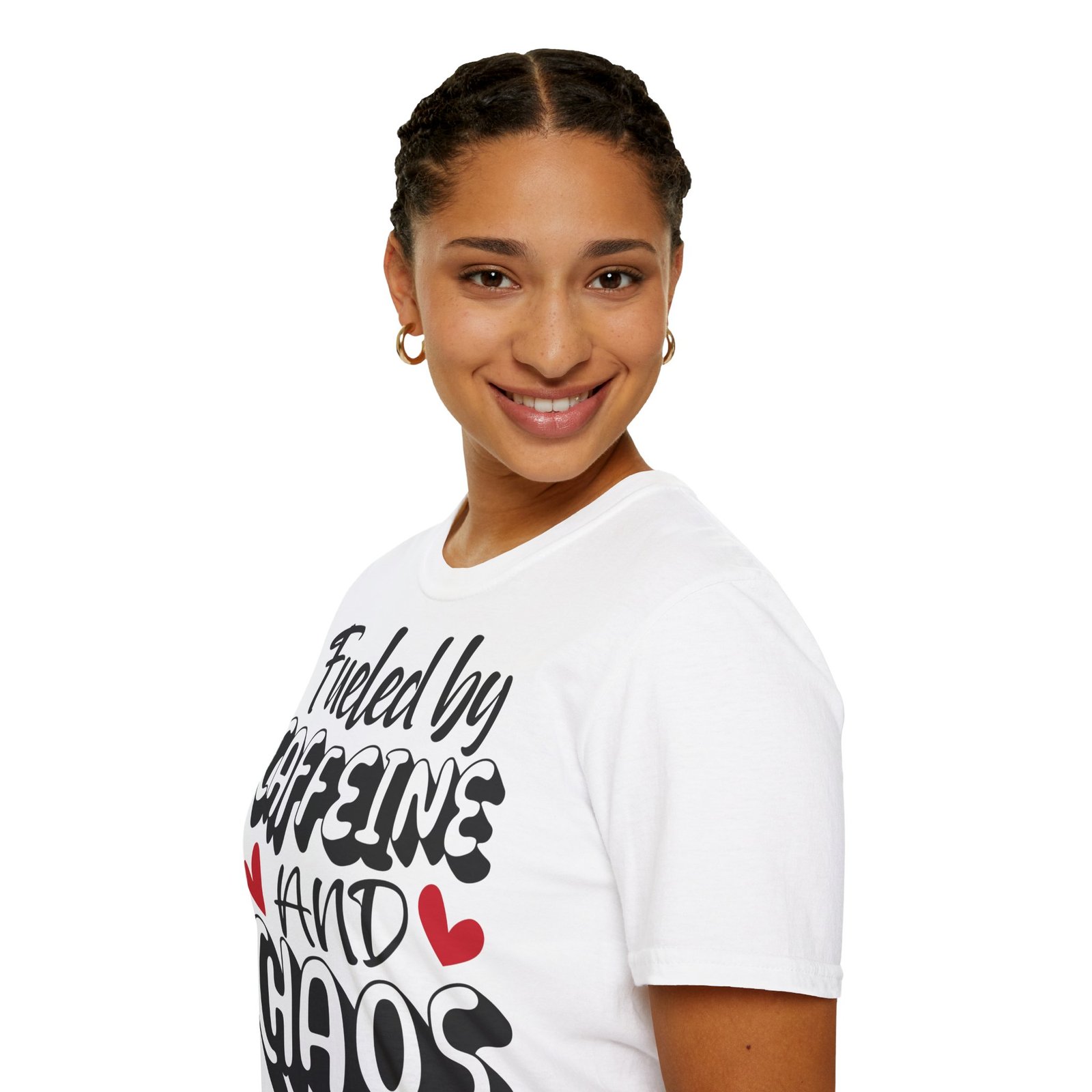 Koffeinnel és Káosszal Töltve – Vicces Kávés Póló | Fueled by Caffeine and Chaos - Image 4